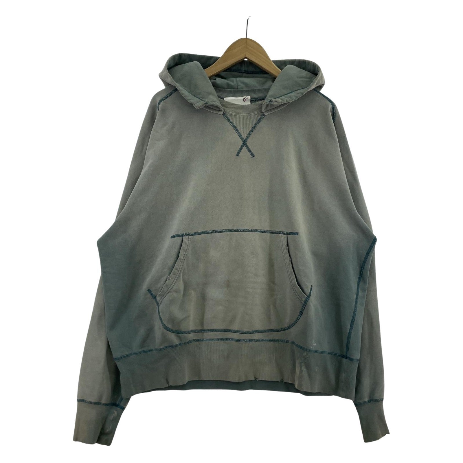 パーカー concause 25SS W-V AFTER HOODIE 加工POパーカー 5 サックス 5 ブルー