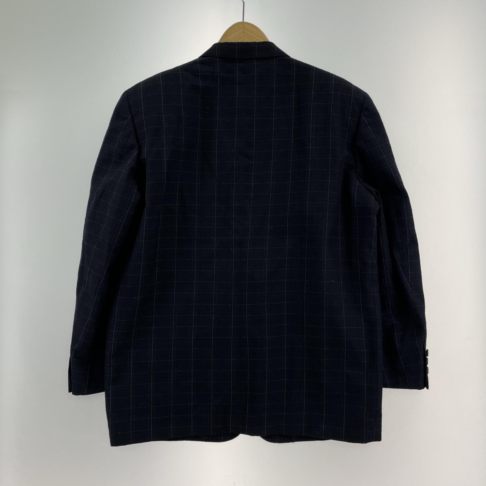 ジャケット COMME des GARCONS HOMME 80s チェック ウールジャケット M ネイビー M ネイビー