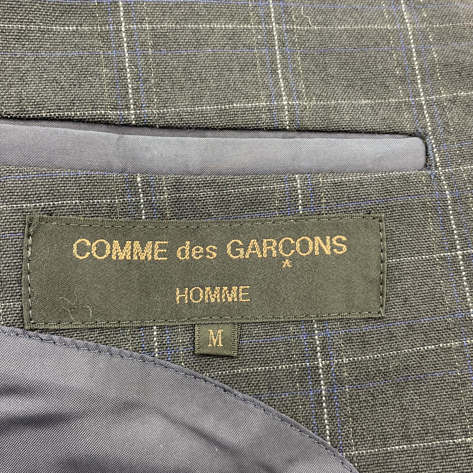 ジャケット COMME des GARCONS HOMME 80s チェック ウールジャケット M ネイビー M ネイビー
