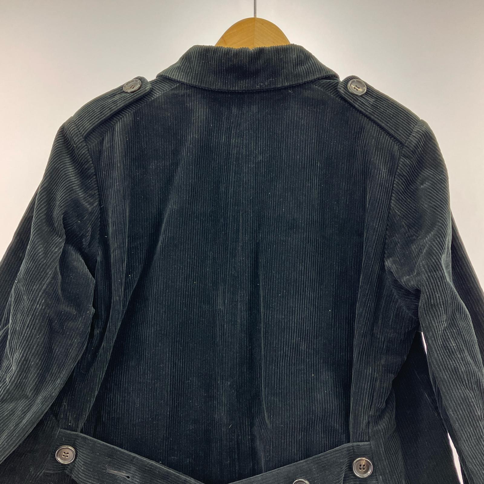 ジャケット COMME des GARCONS 90s 本ライン コーデュロイ ロングコート ブラック ブラック