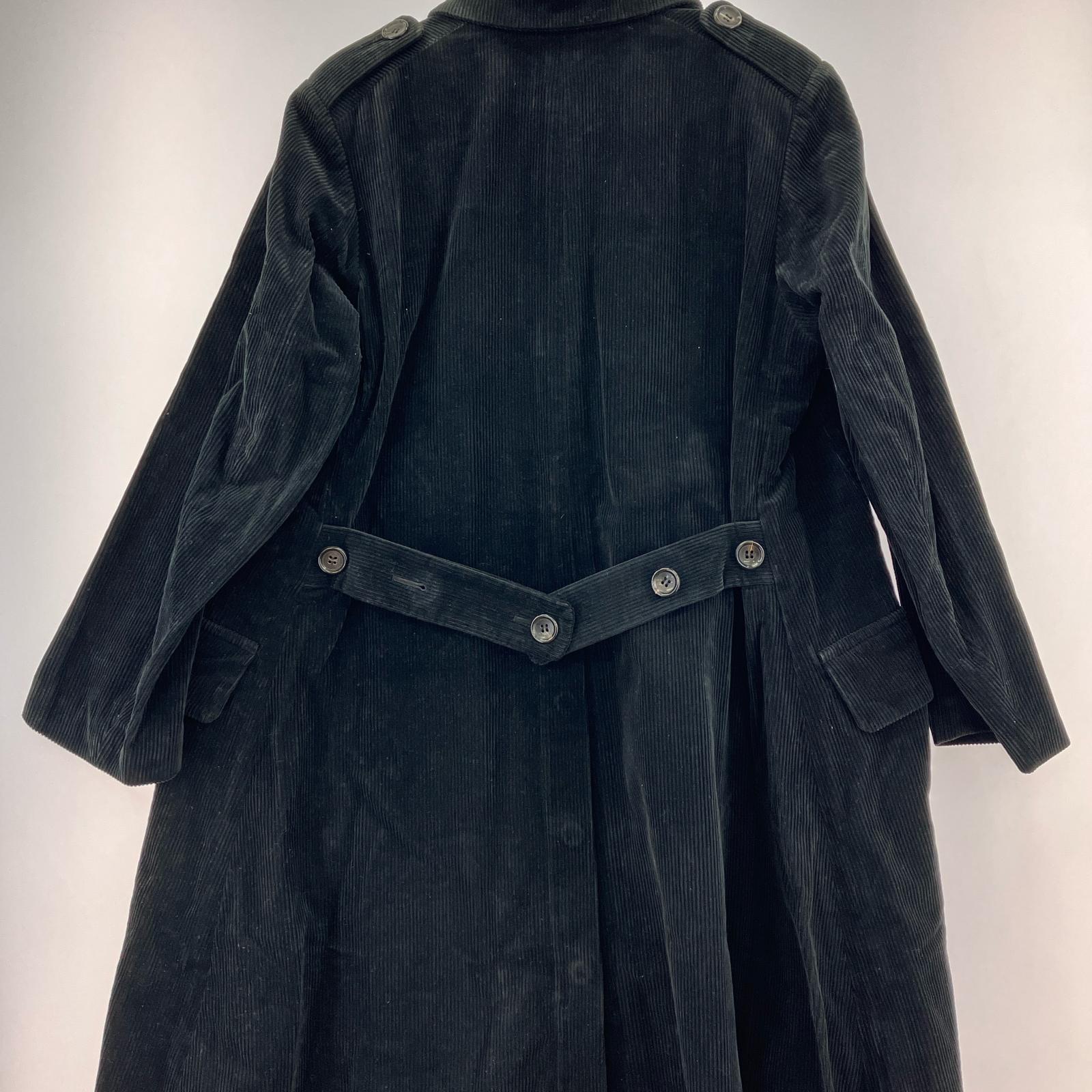 ジャケット COMME des GARCONS 90s 本ライン コーデュロイ ロングコート ブラック ブラック