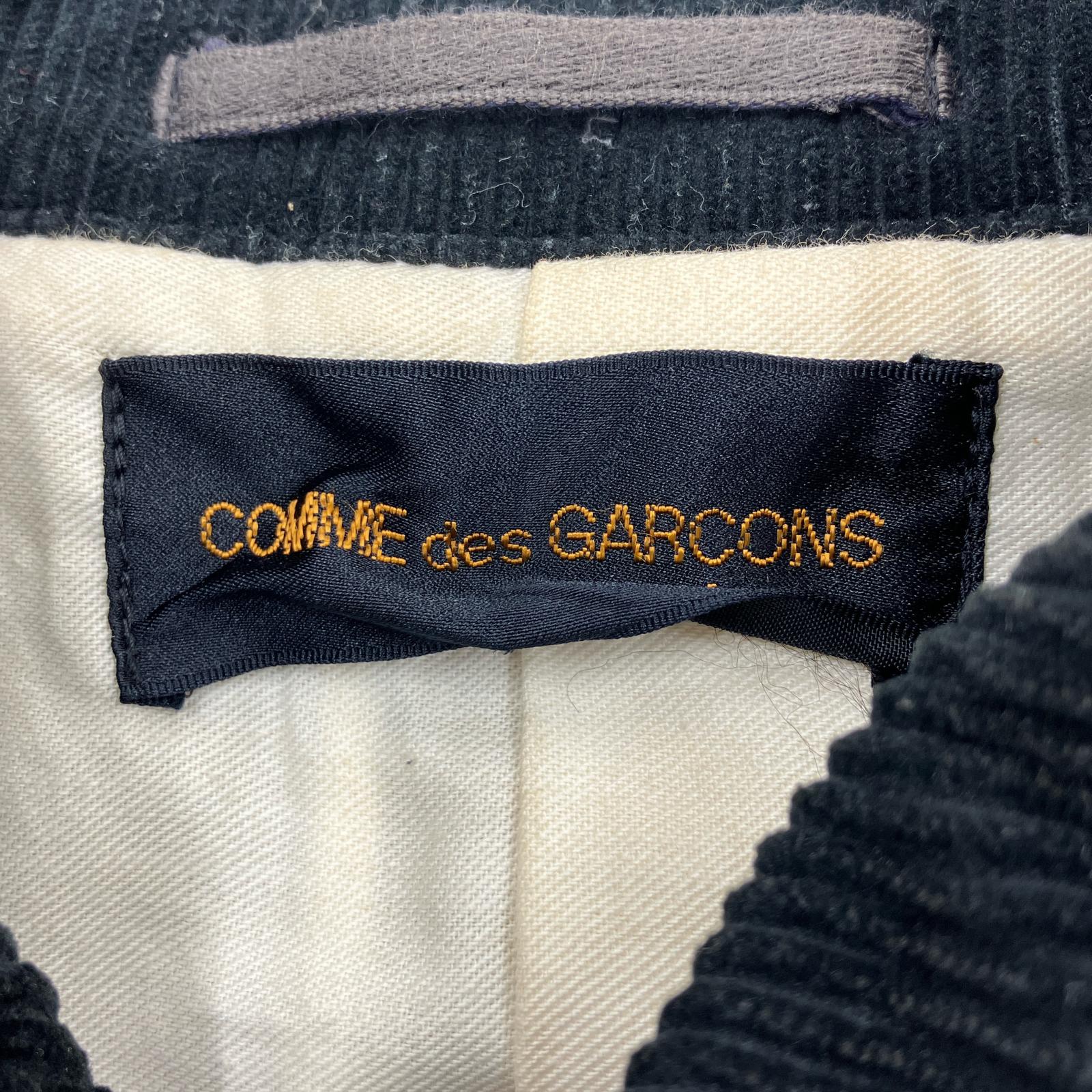 ジャケット COMME des GARCONS 90s 本ライン コーデュロイ ロングコート ブラック ブラック