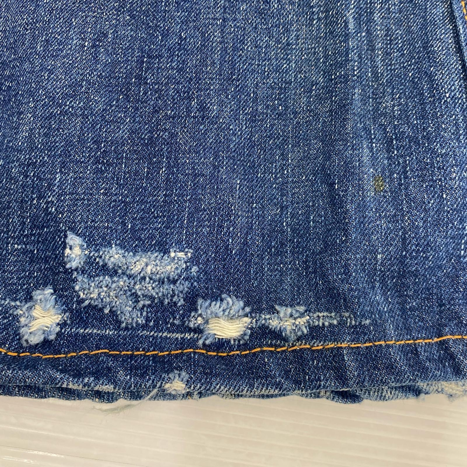 デニムパンツ OZ リメイク パッチワーク フレアデニムパンツ インディゴ (W28) 28