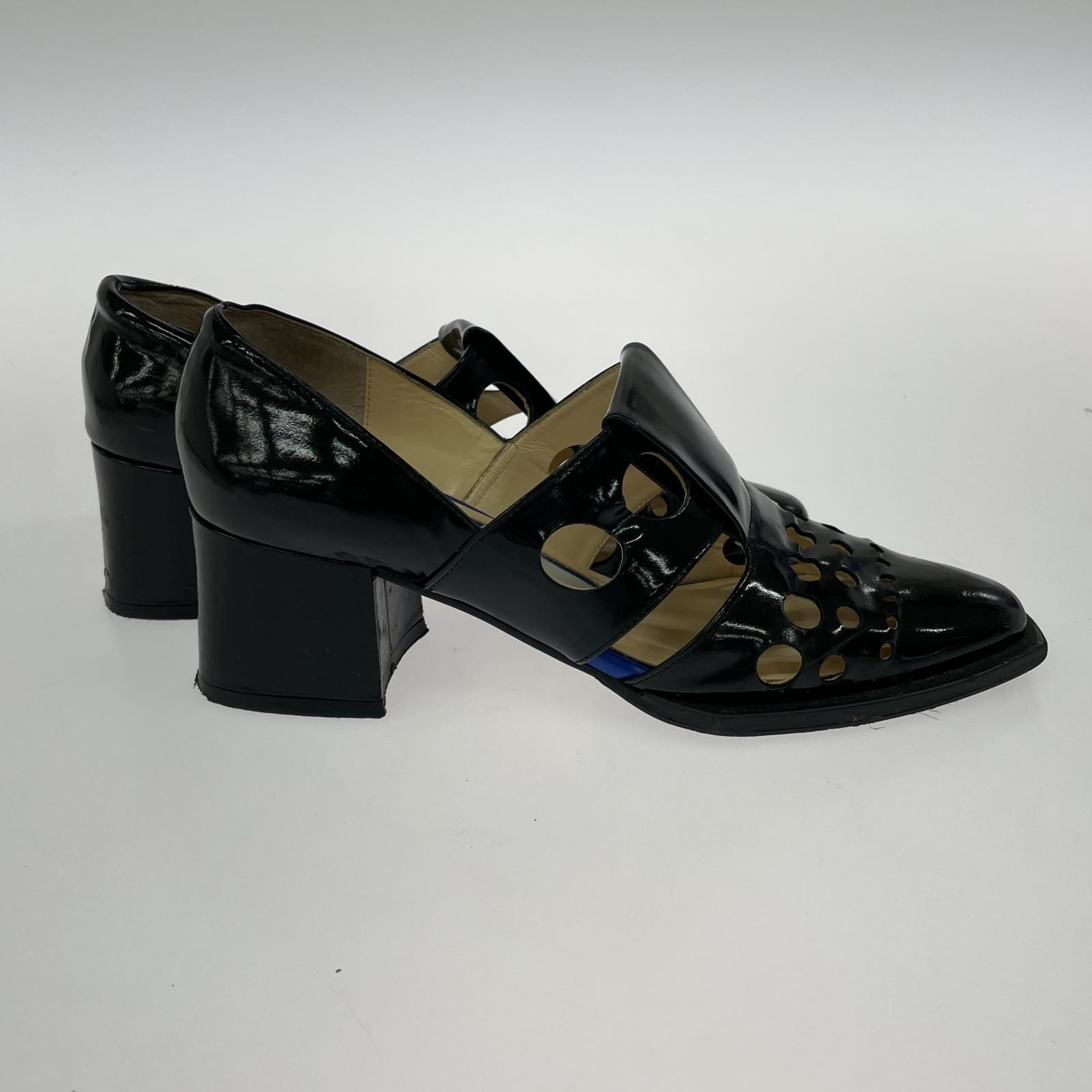 シューズ UN3D. PUNCHING MANNISH SHOES エナメルシューズ 37 ブラック 37 ブラック