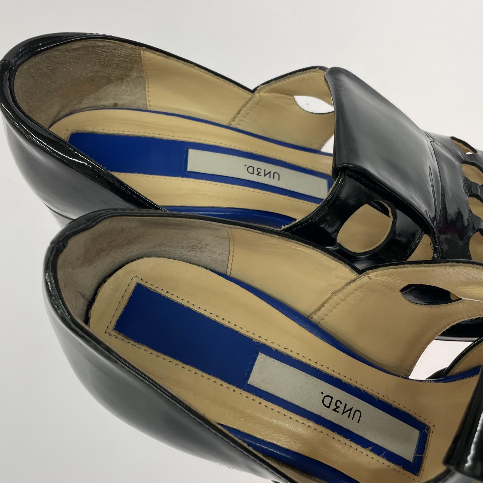シューズ UN3D. PUNCHING MANNISH SHOES エナメルシューズ 37 ブラック 37 ブラック