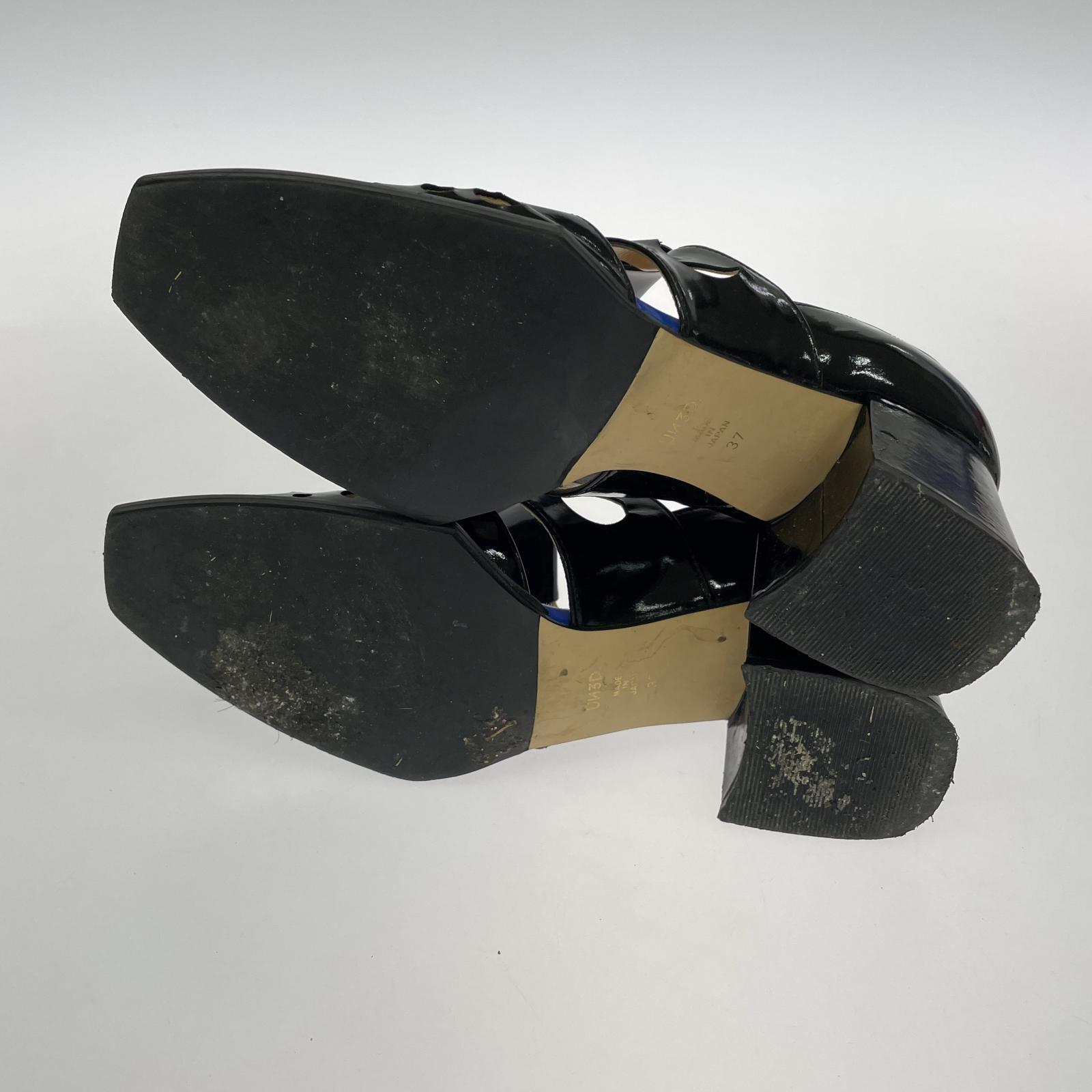 シューズ UN3D. PUNCHING MANNISH SHOES エナメルシューズ 37 ブラック 37 ブラック