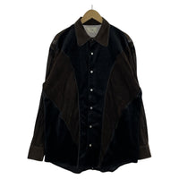 長袖シャツ blank PIPING SPARKLY VELOUR SHIRT ベロアシャツ 0 ブラウン×ブラック 0