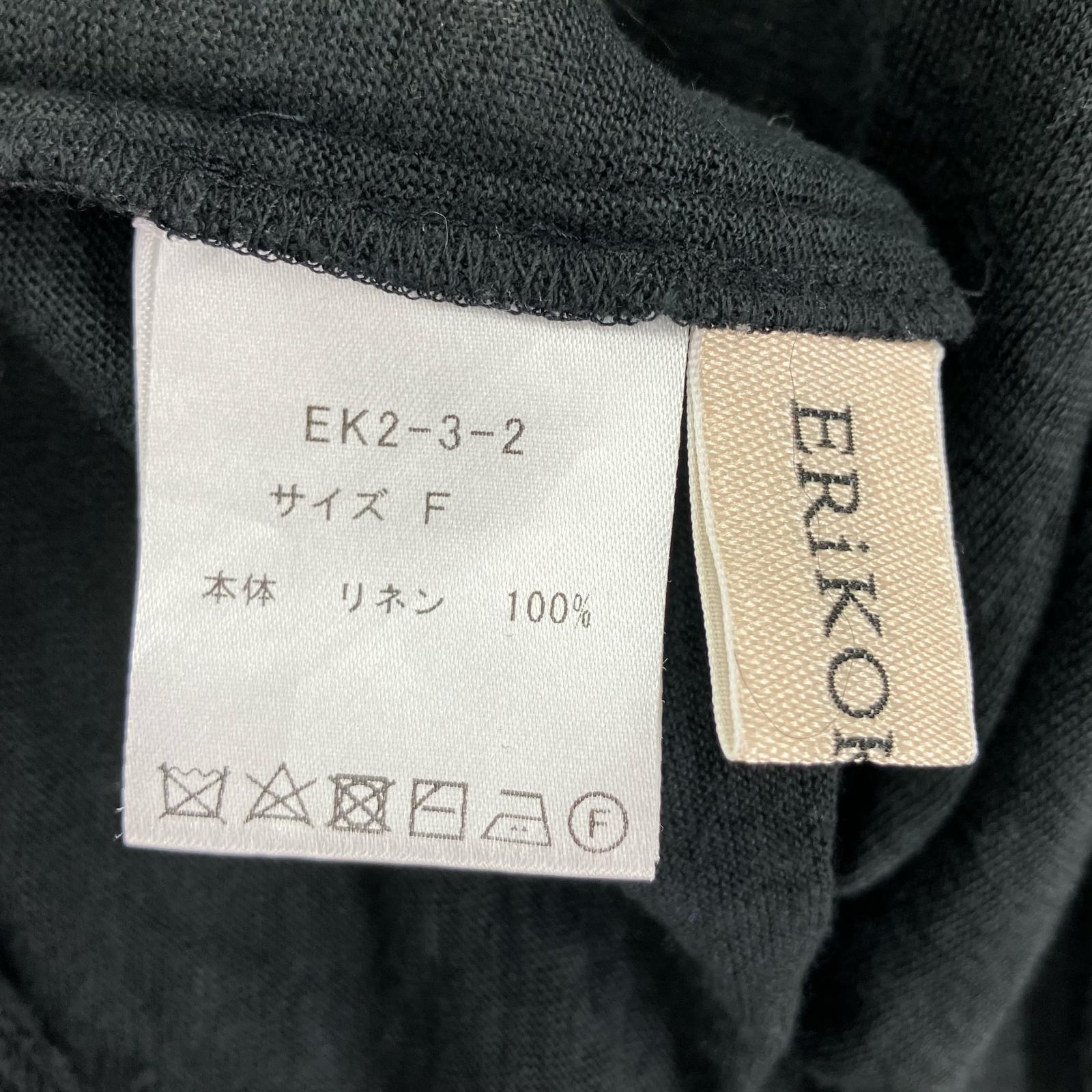 長袖Tシャツ ERIKO KATORI リネントップス ブラック フリー ブラック