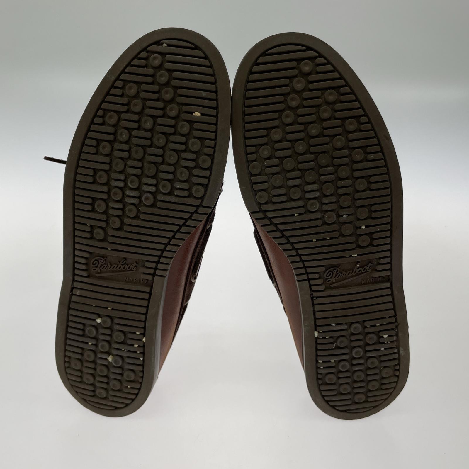 シューズ BEAMS F レザーデッキシューズ ブラウン