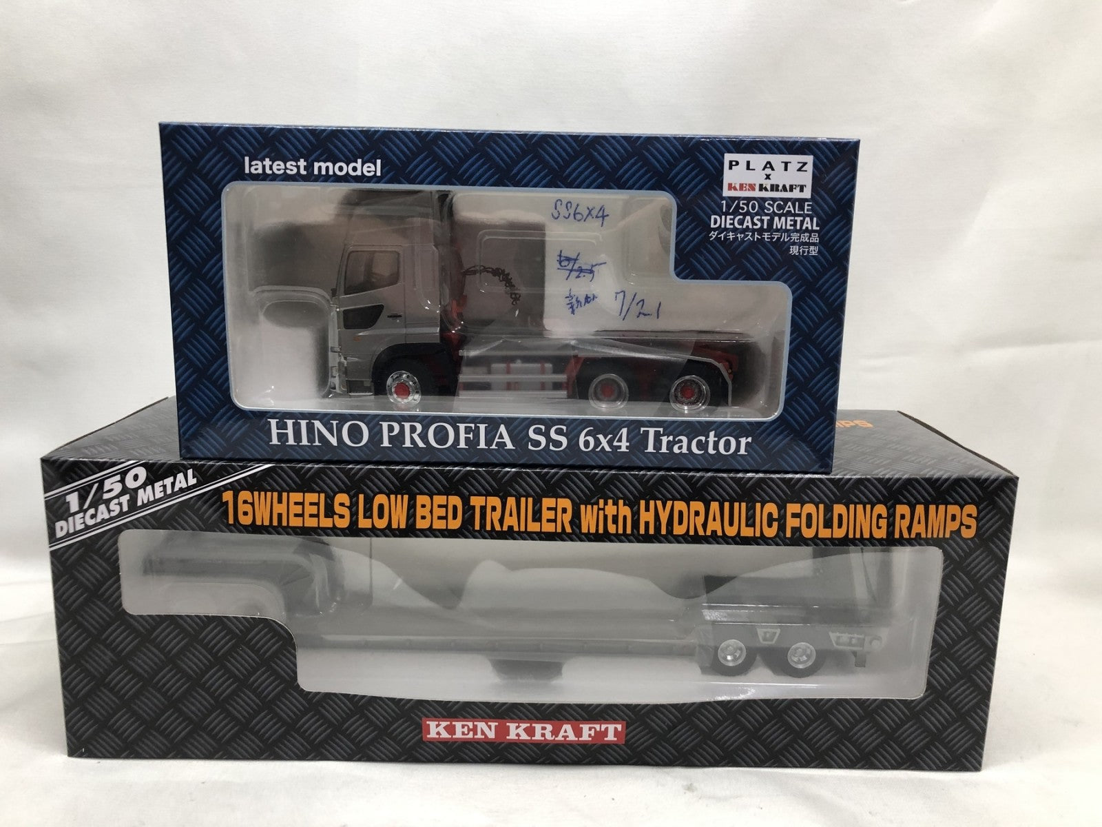 KENKRAFT 1/50 日野プロフィアSS+16輪重量物運搬用トレーラー ミニカーその他