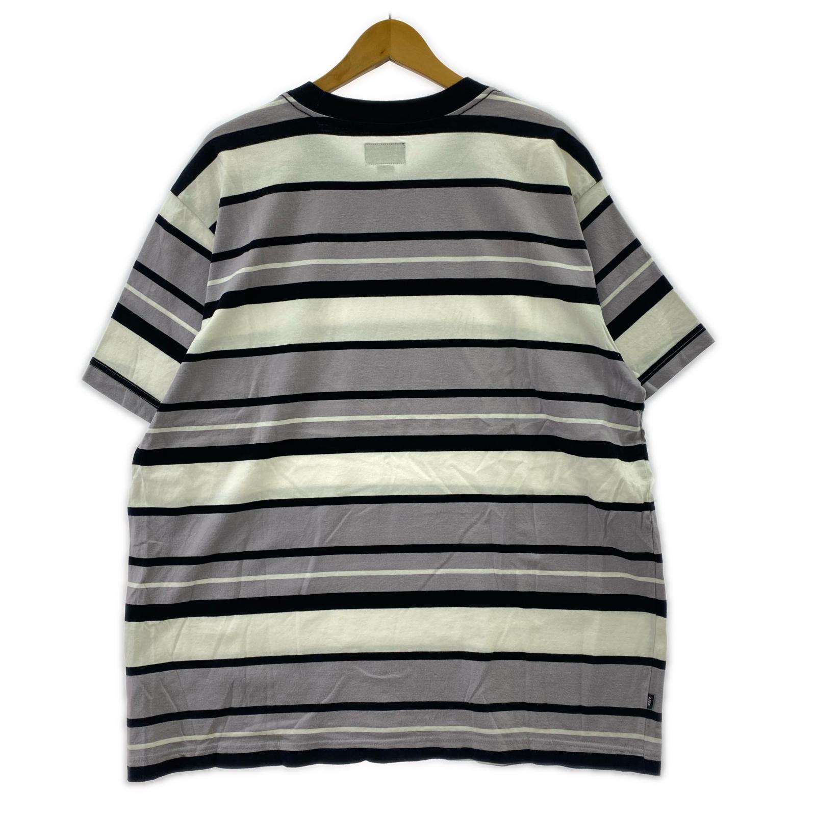 半袖Tシャツ ボーダー 灰 (XL) グレー
