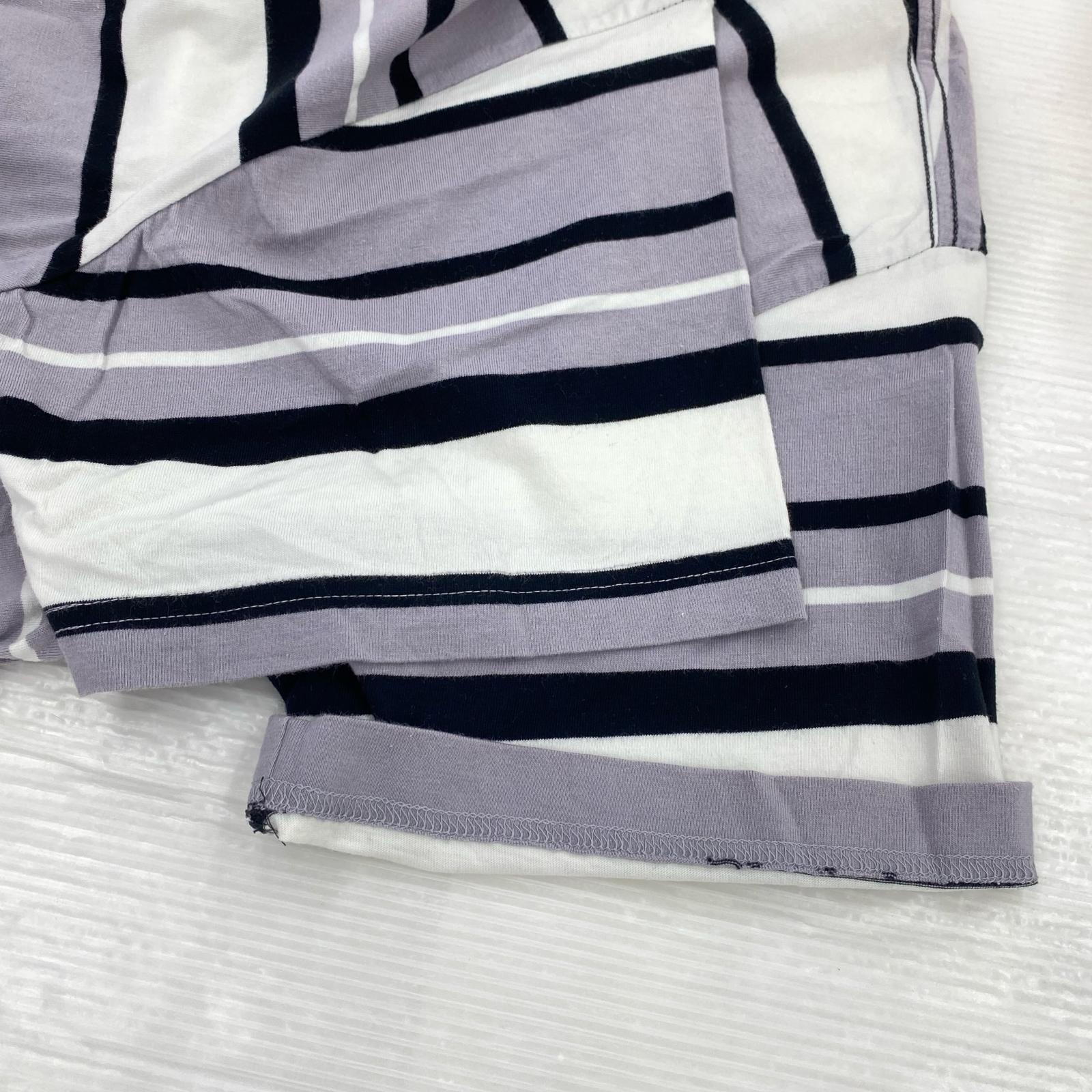 半袖Tシャツ ボーダー 灰 (XL) グレー