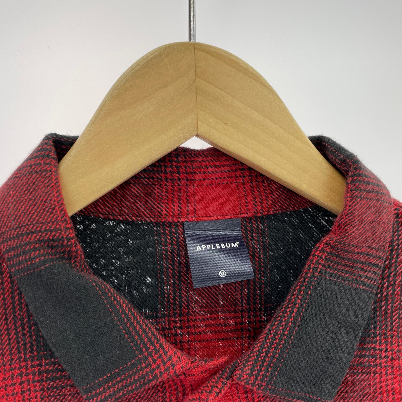 長袖シャツ チェック 赤 (XL) LL