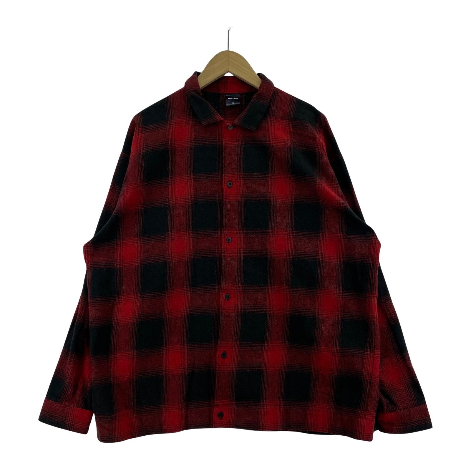 長袖シャツ チェック 赤 (XL) LL