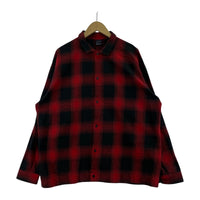 長袖シャツ チェック 赤 (XL) LL