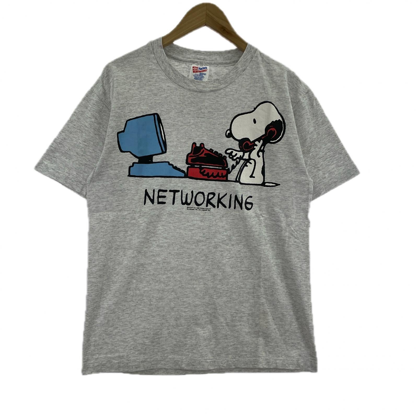 半袖Tシャツ SNOOPY NetWorking Hanesボディ グレー M M グレー