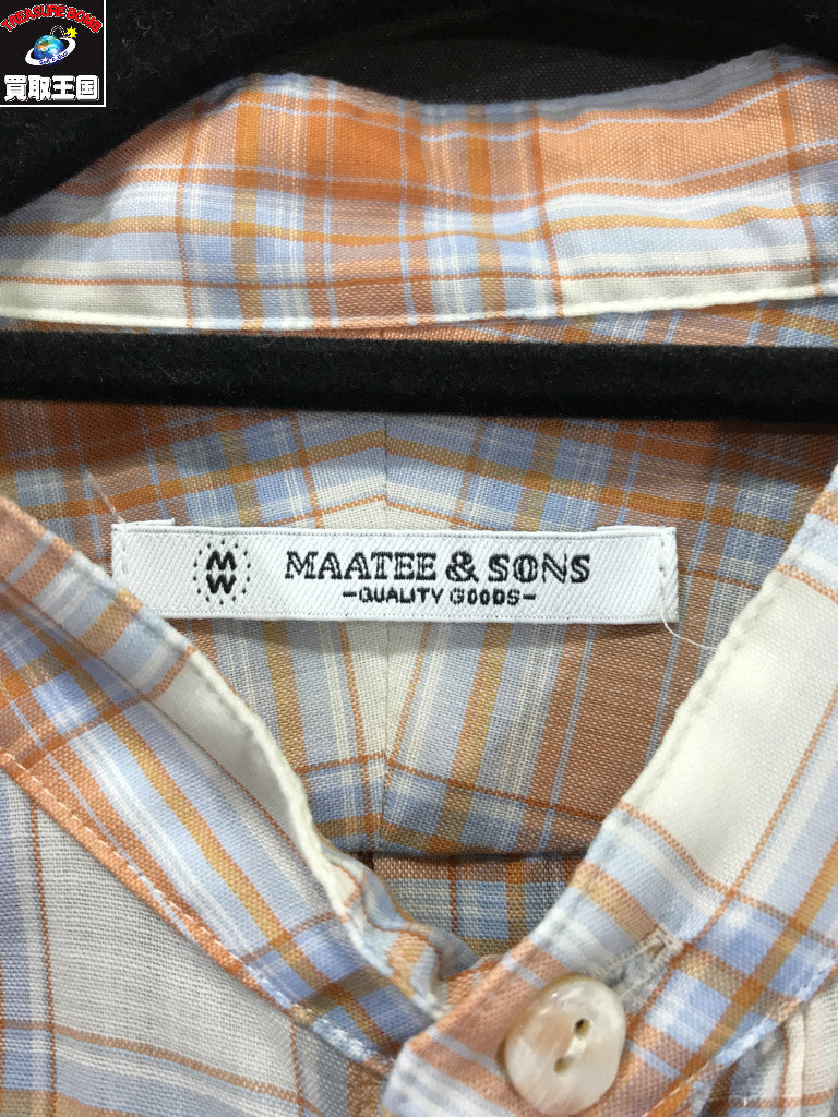 長袖シャツ WOOL BAND COLLAR SHIRTS (3)