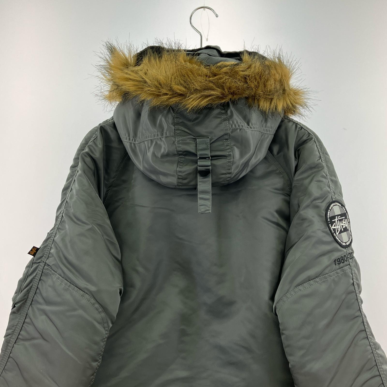 ジャケット STUSSY ×ALPHA 35周年 N-3B フライトジャケット M グレー M グレー