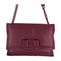 S.Ferragamo VIVA BOW ヴァラリボン チェーンショルダーバッグ ボルドー 211287