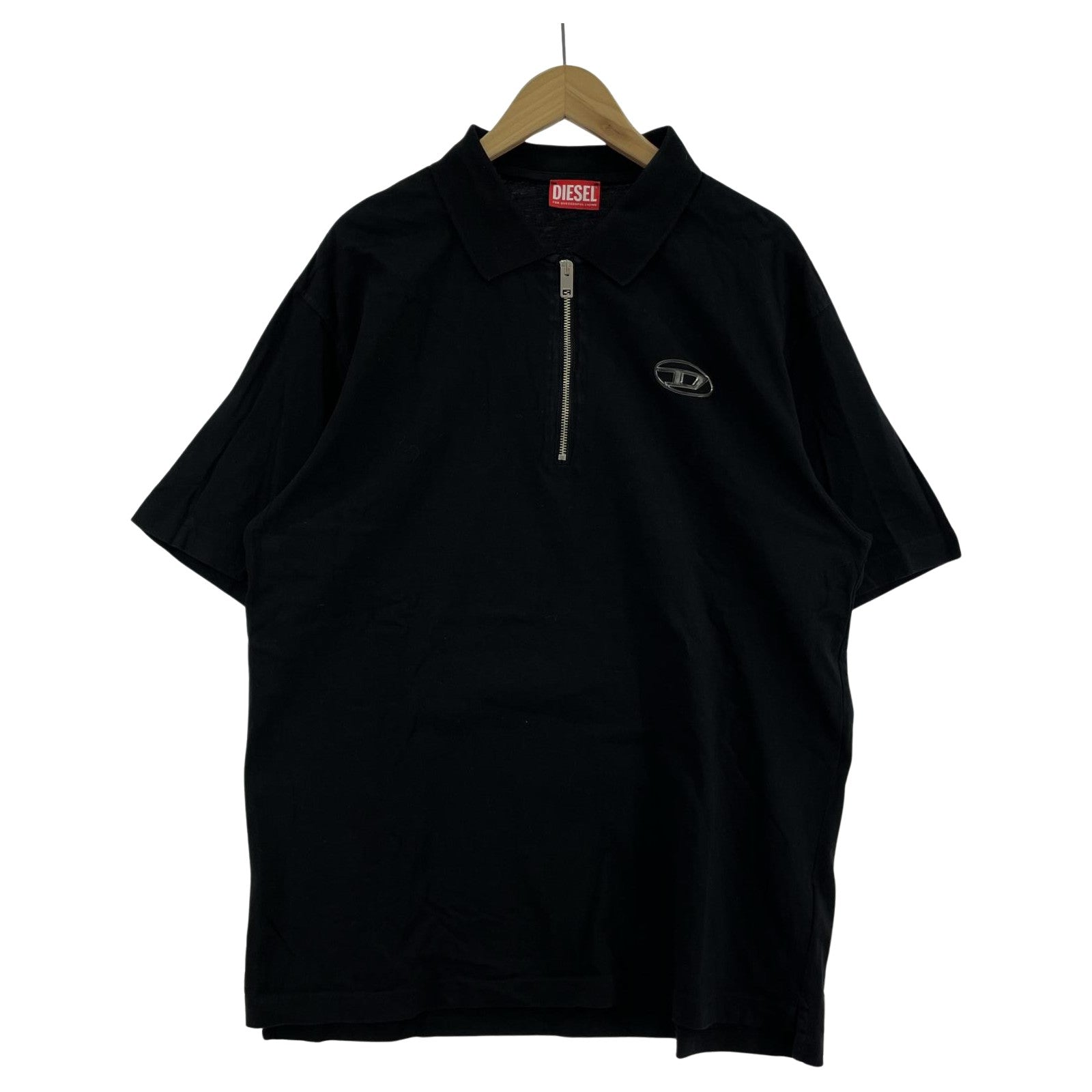 ポロシャツ DIESEL T-VOR-OD ハーフジップポロシャツ L ブラック L ブラック