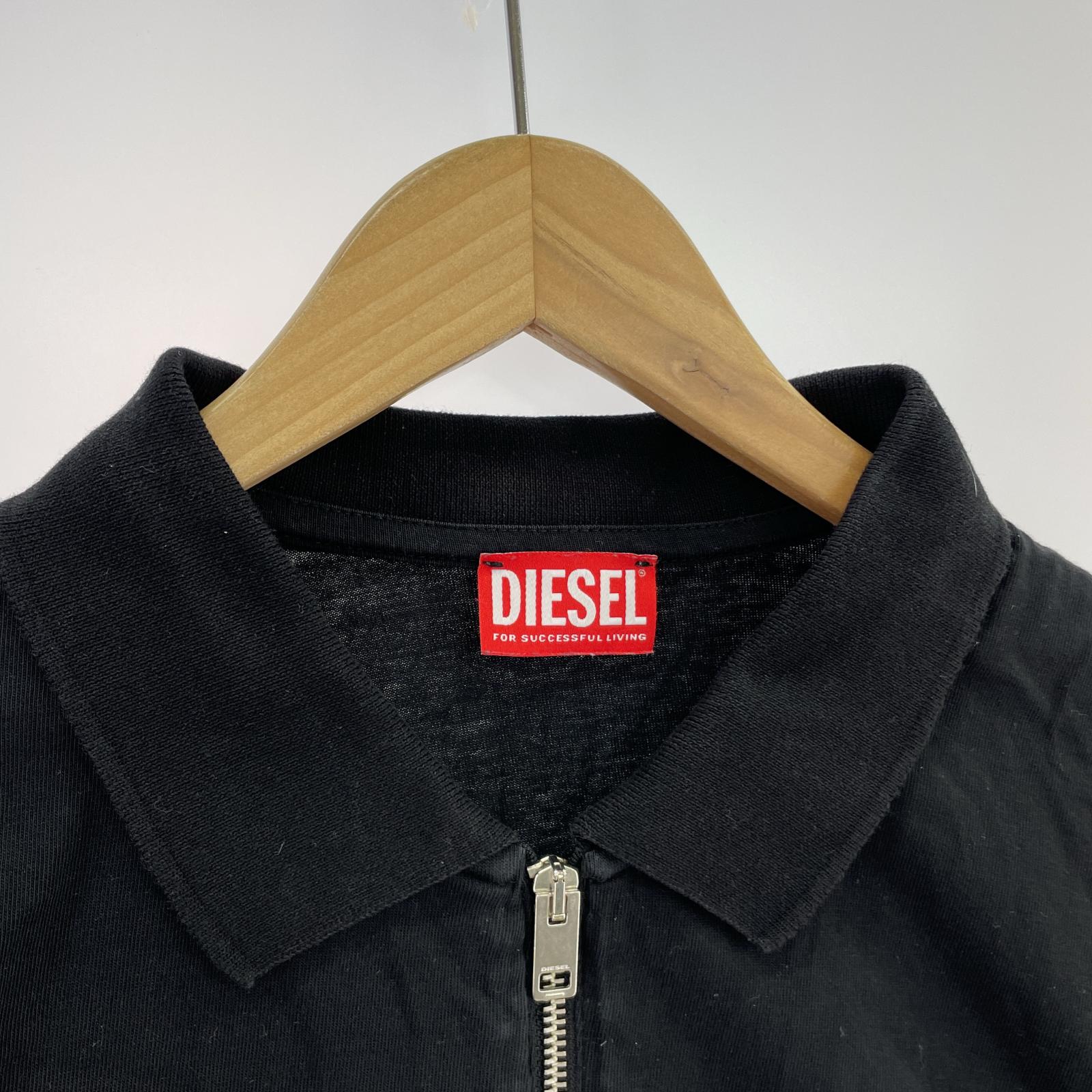 ポロシャツ DIESEL T-VOR-OD ハーフジップポロシャツ L ブラック L ブラック