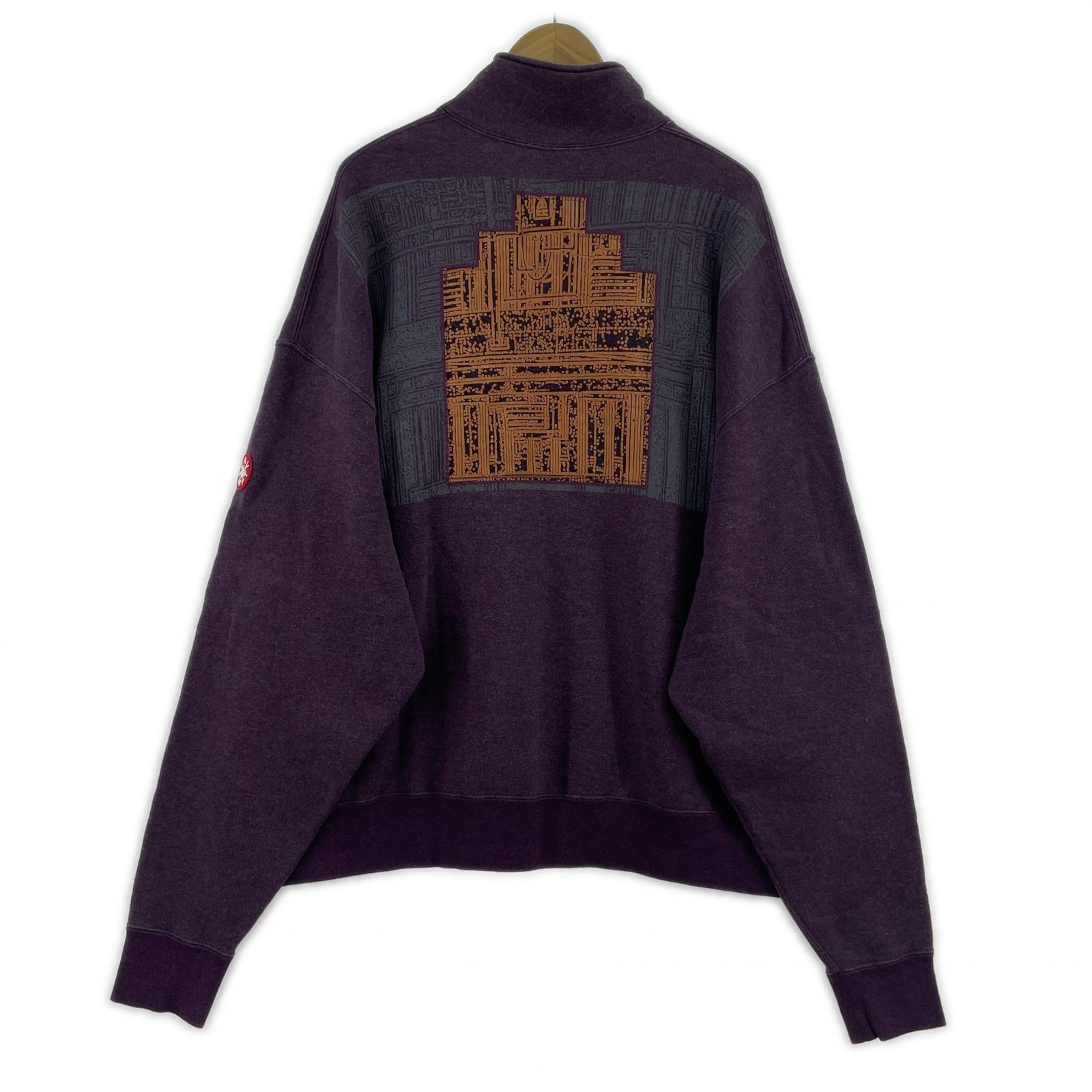 スウェット ハーフジップスウェット 紫 (XL) パープル