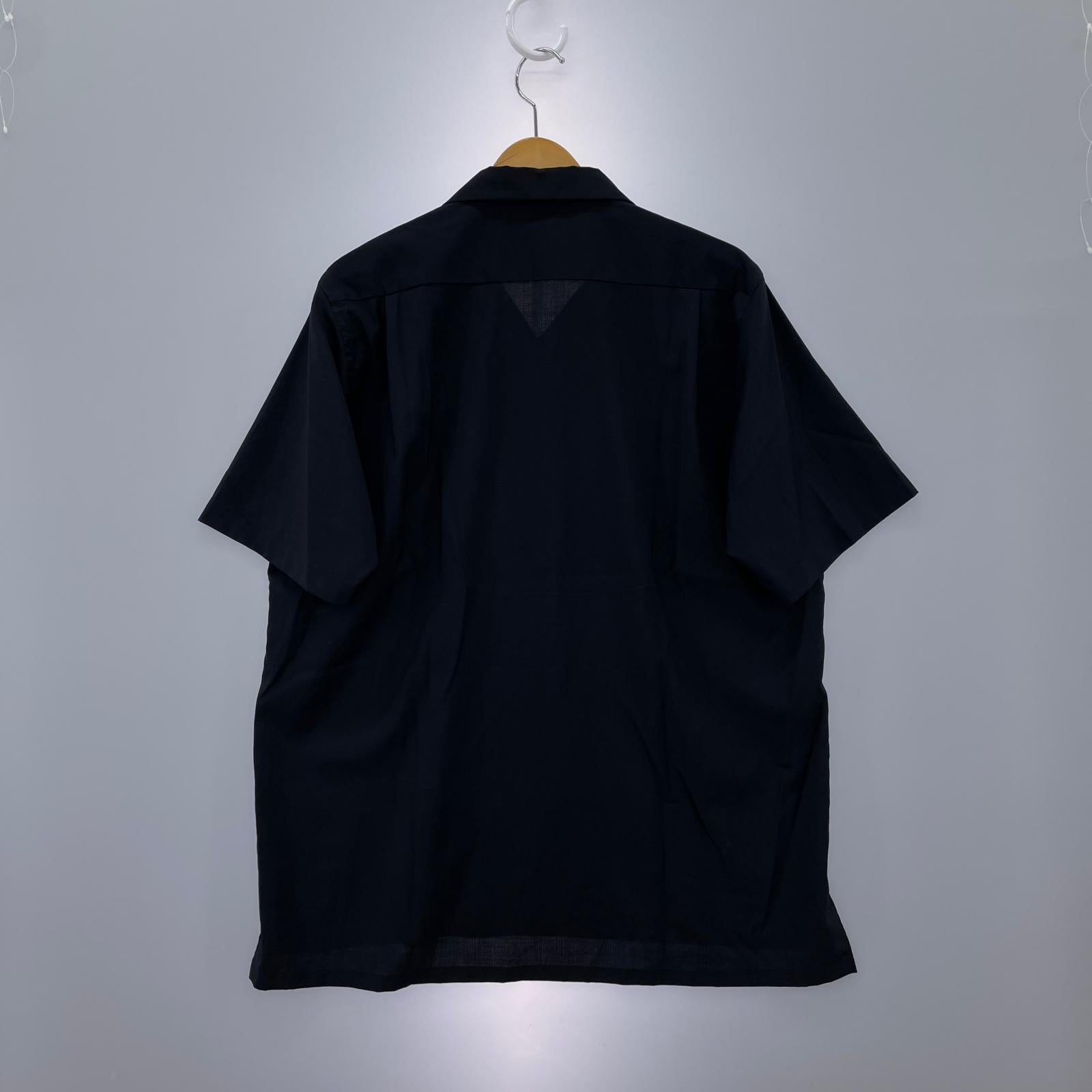 半袖シャツ ウールシルクS/Sオープンカラーシャツ L ブラック