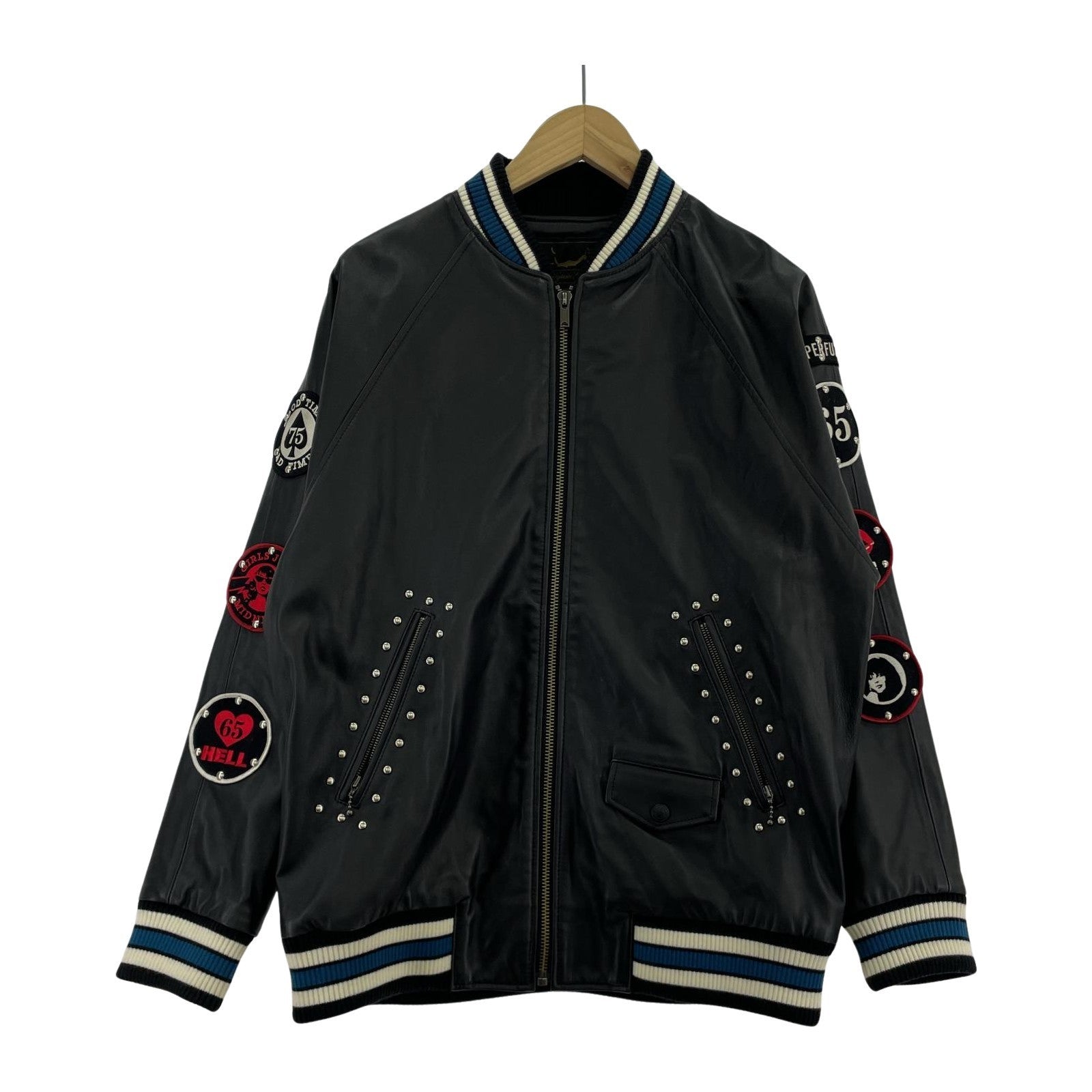 レザージャケット ラムレザーブルゾン BLK フリー ブラック