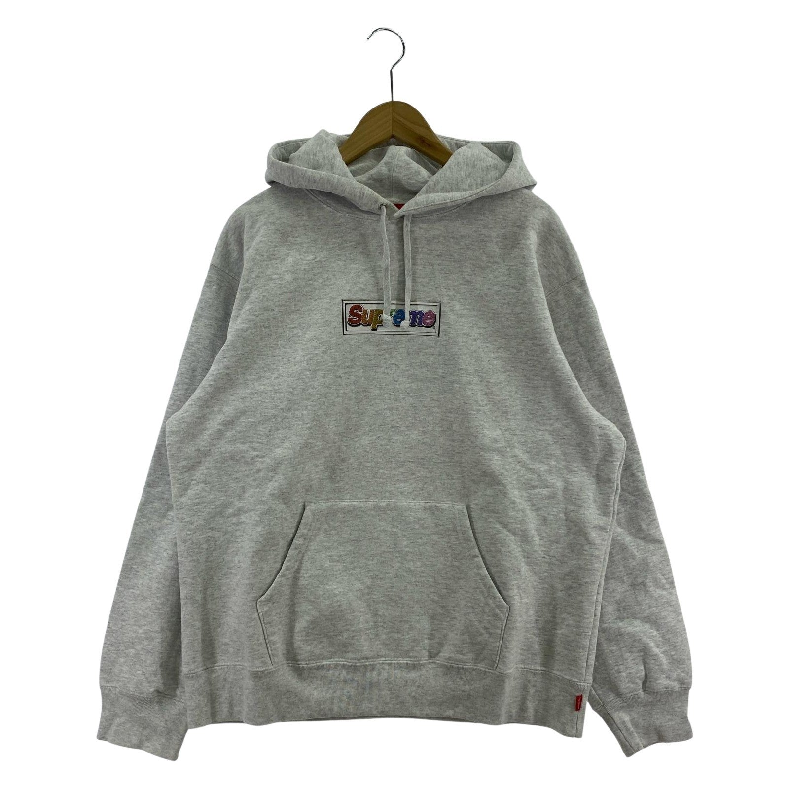 パーカー 22SS bling box logo hooded M グレー