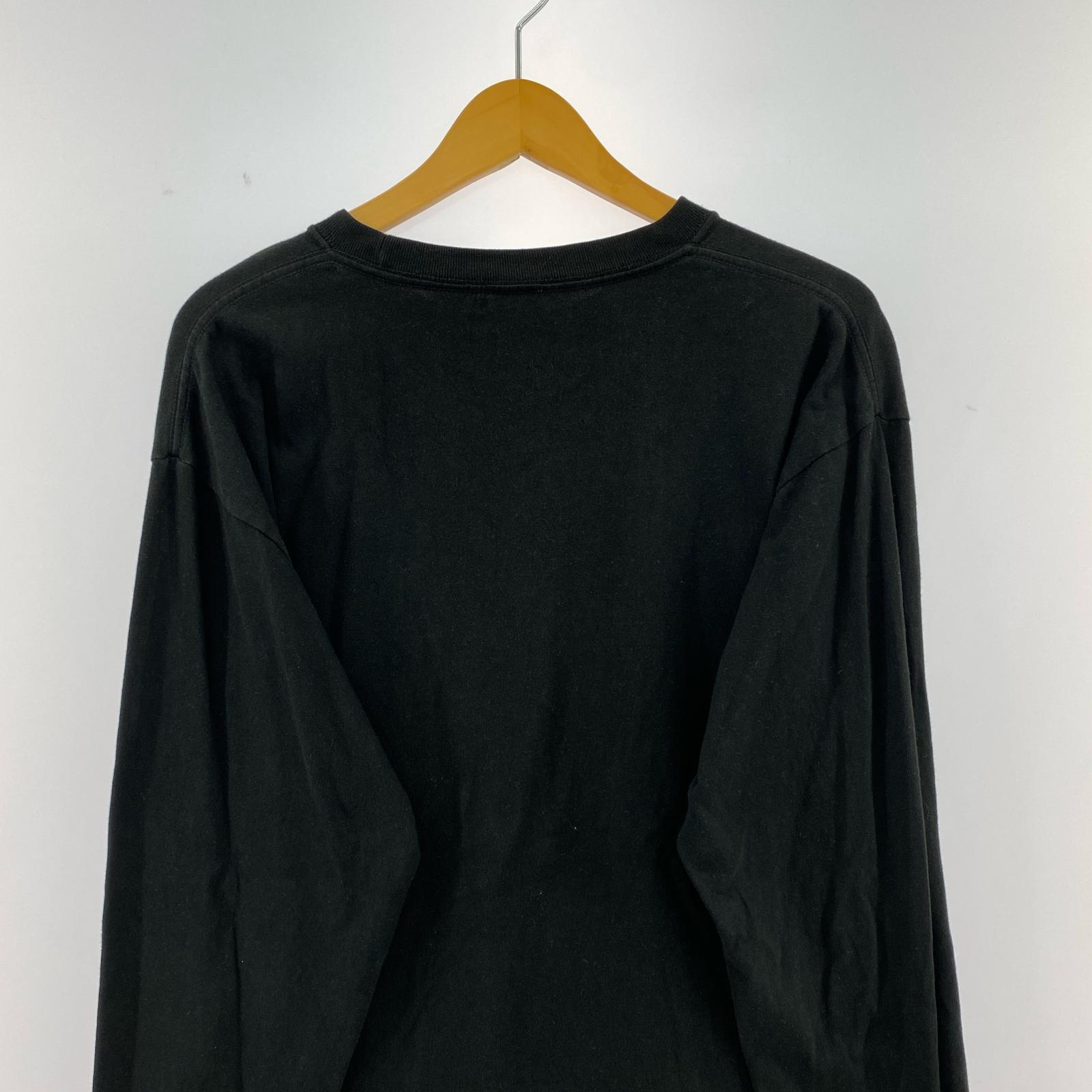 長袖Tシャツ nobody 刺繍LSカットソー/黒/L L ブラック