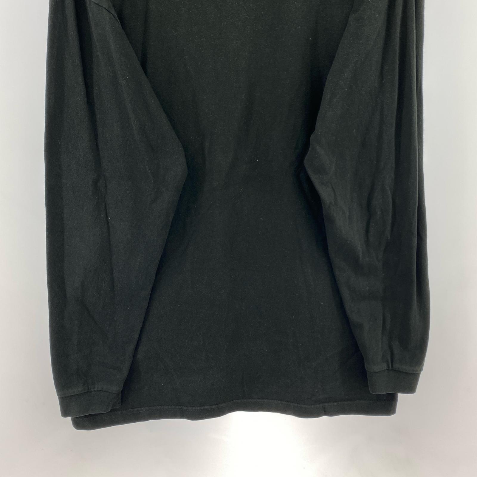 長袖Tシャツ nobody 刺繍LSカットソー/黒/L L ブラック
