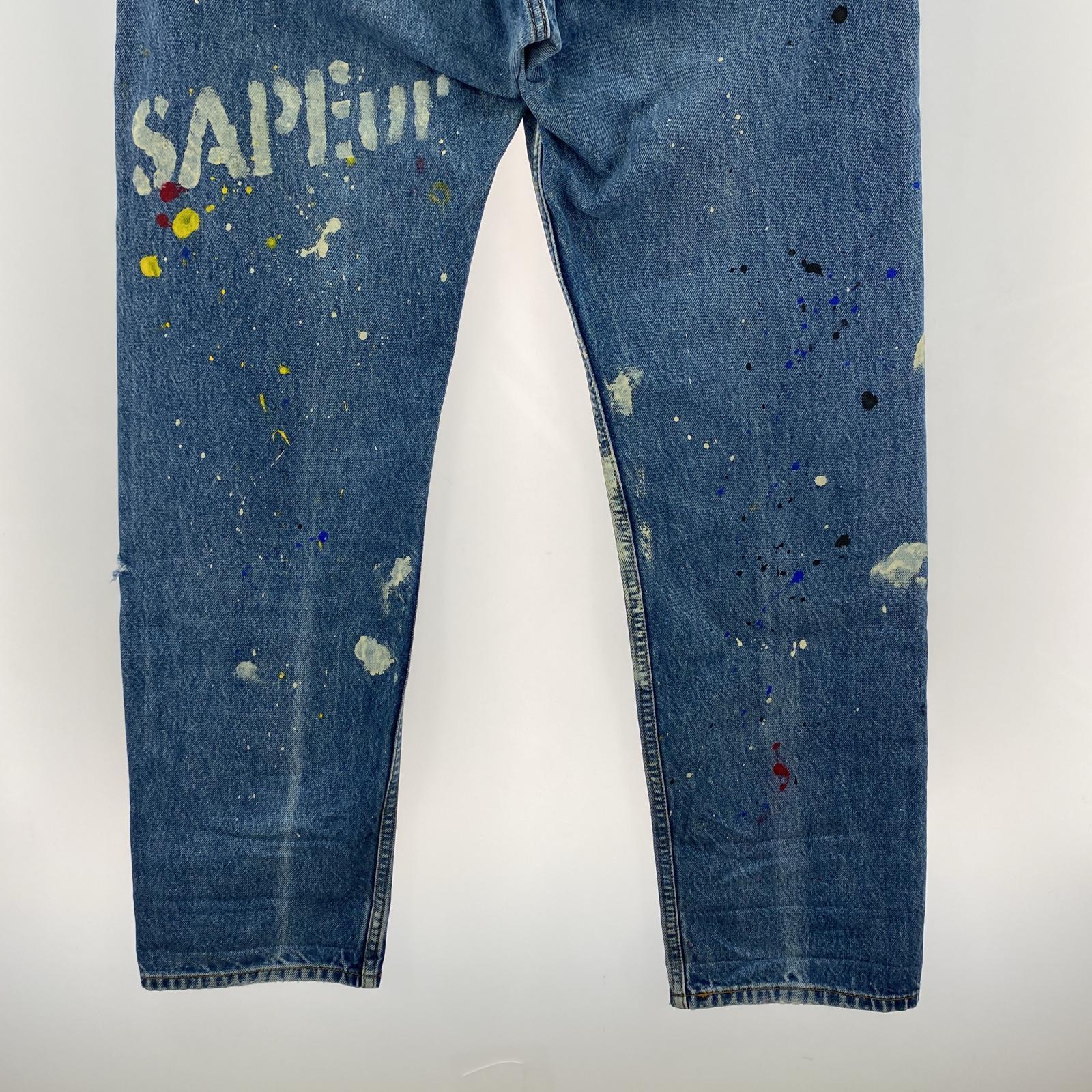 デニムパンツ ×Levi's 505 リメイクペイントデニム W36L34