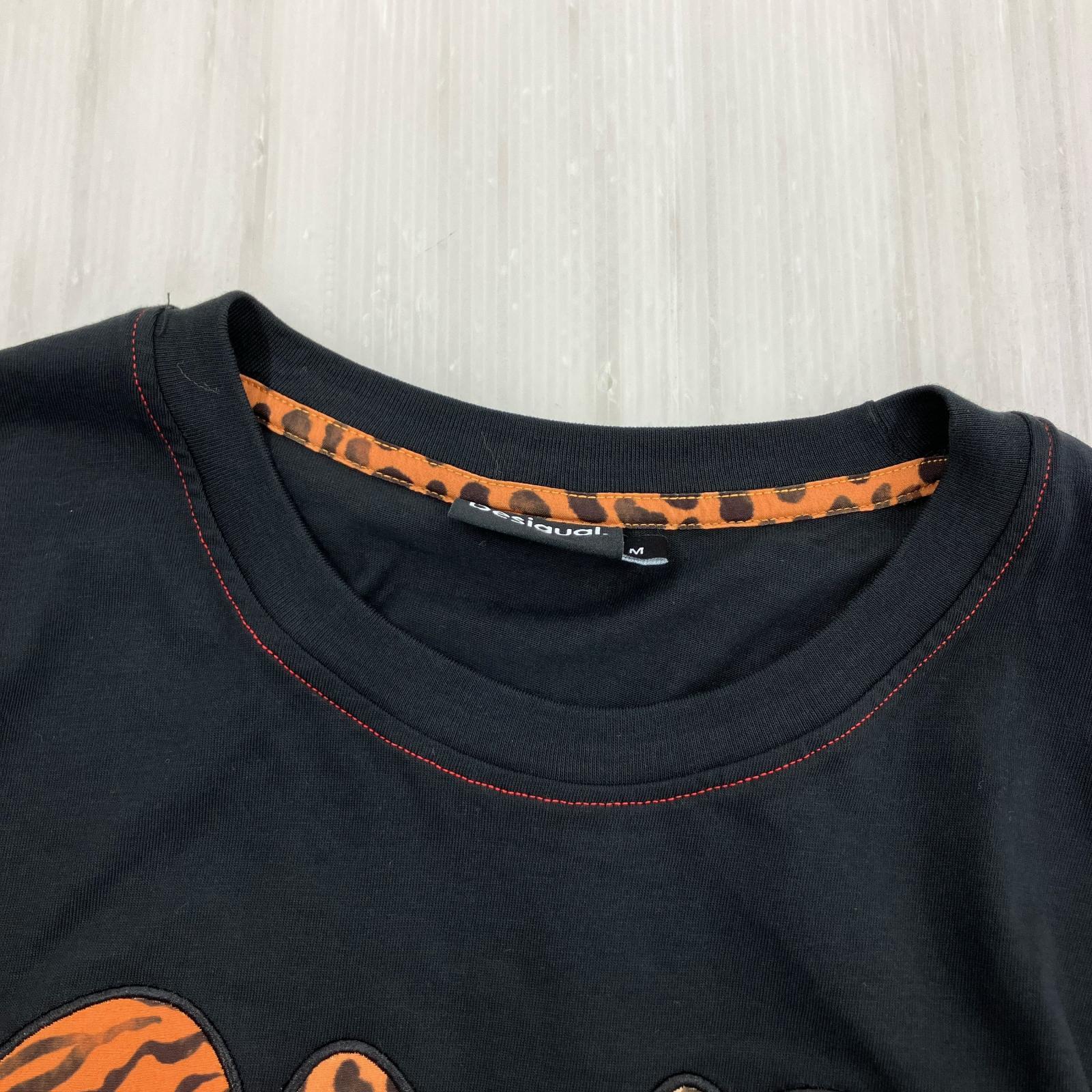 半袖Tシャツ パッチ アニマルプリントTEE/ブラック M ブラック