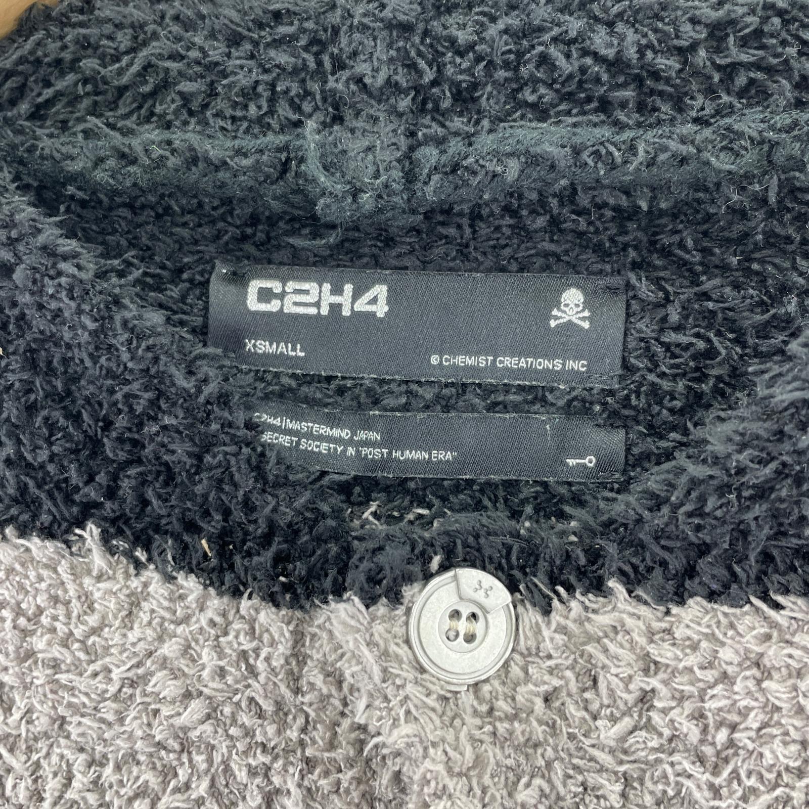 カーディガン C2H4 ボーダー ニット (XS) ブラック