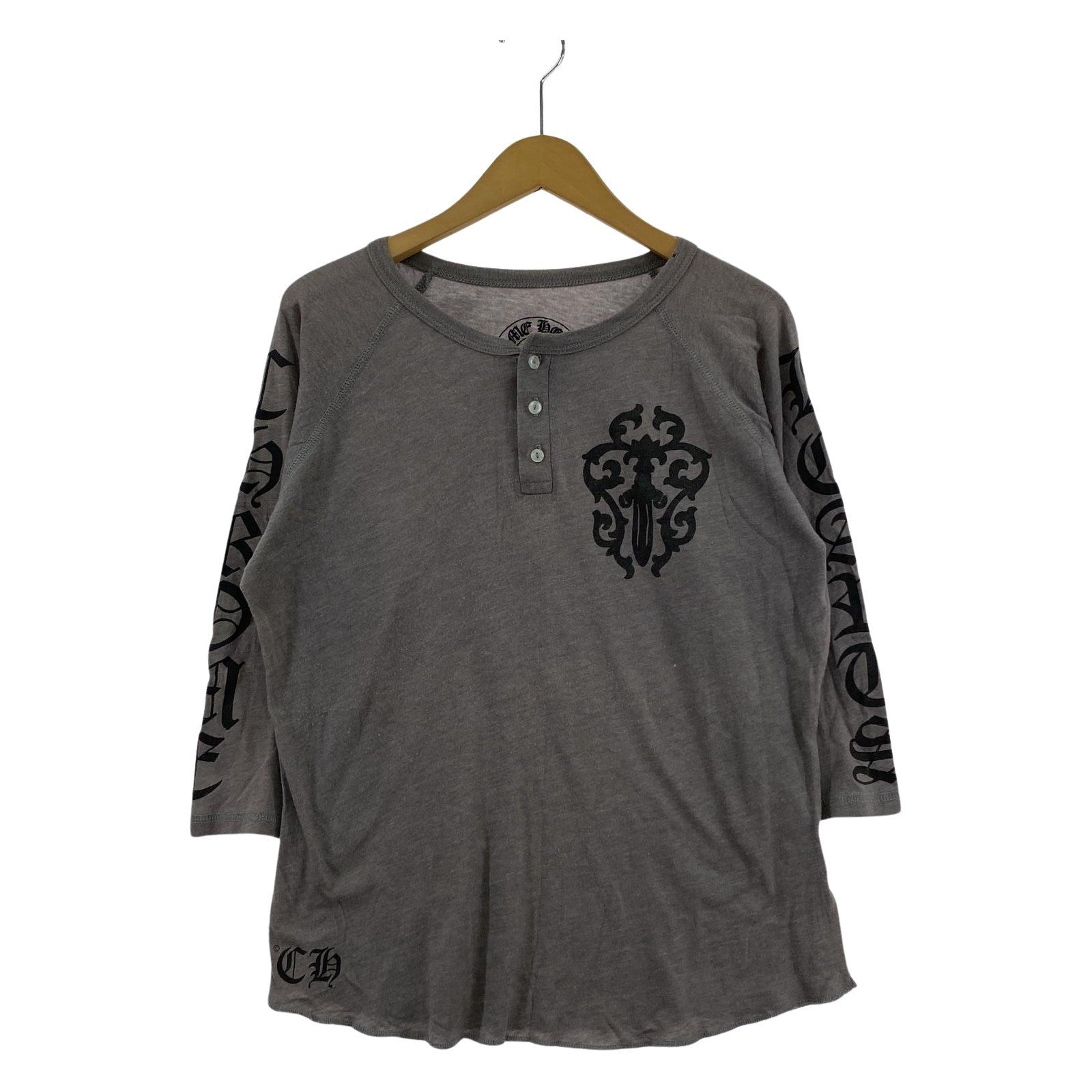 長袖Tシャツ ヘンリーネック ダガー グレー(L) グレー