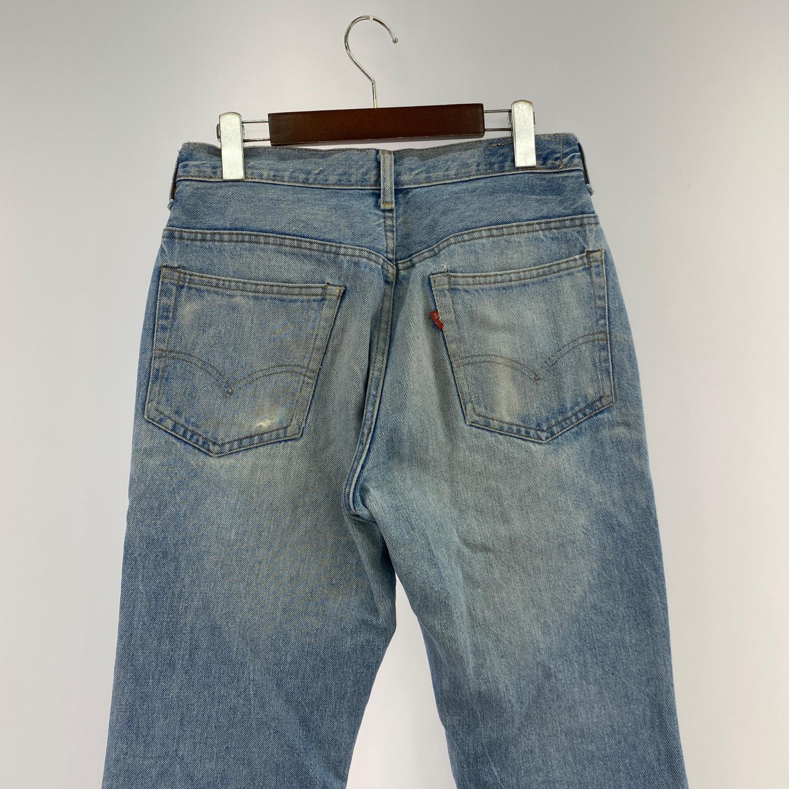 デニムパンツ 70s~ Levi`s 517 66後期 42TALON ボタン裏2 ブルー