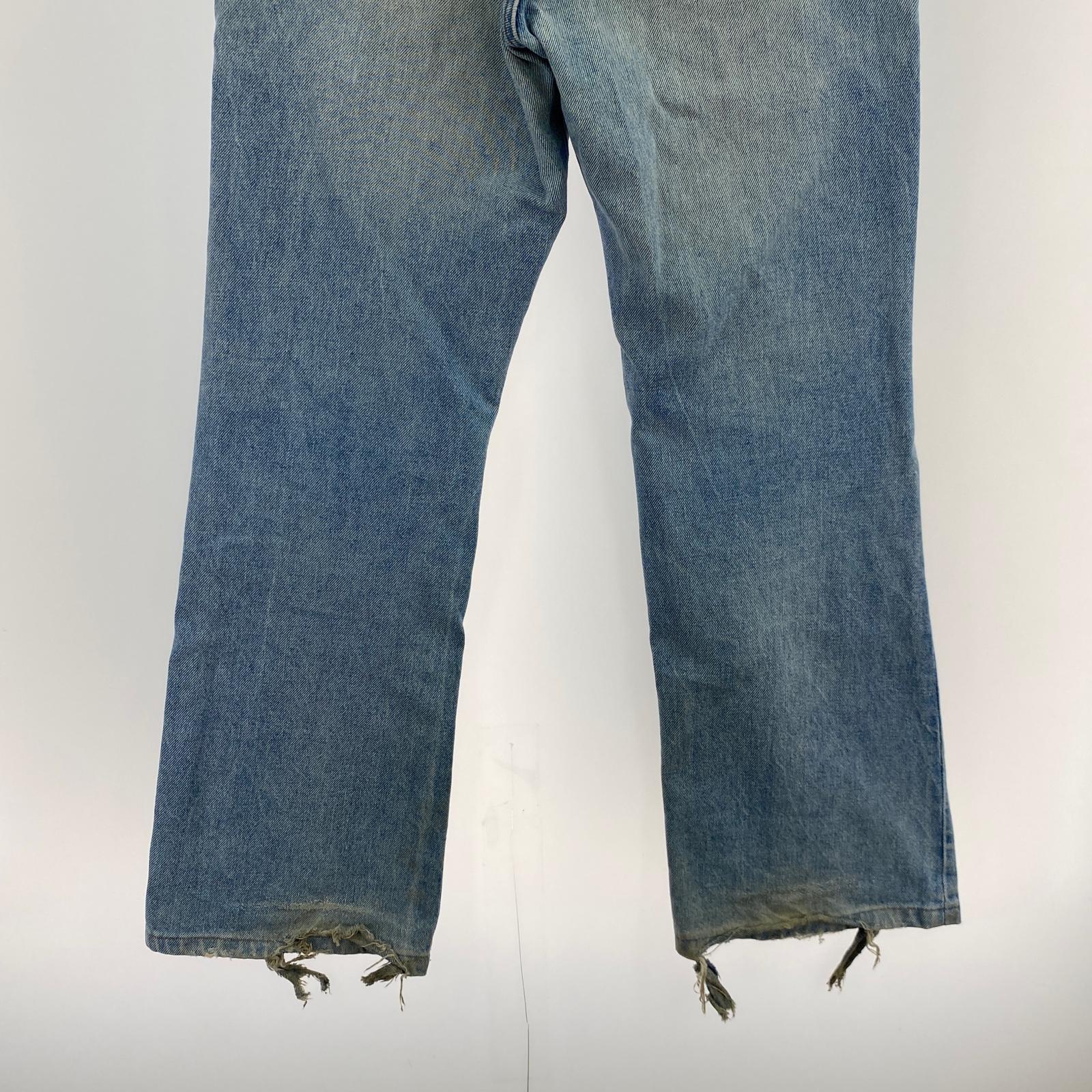 デニムパンツ 70s~ Levi`s 517 66後期 42TALON ボタン裏2 ブルー