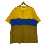 半袖シャツ EURO 70s ノーカラー コットン 半袖シャツ 4