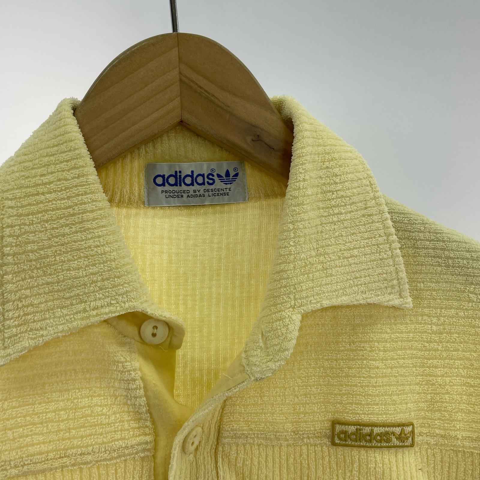 その他トップス デサント製 70s~80s ポロシャツ 黄 L イエロー