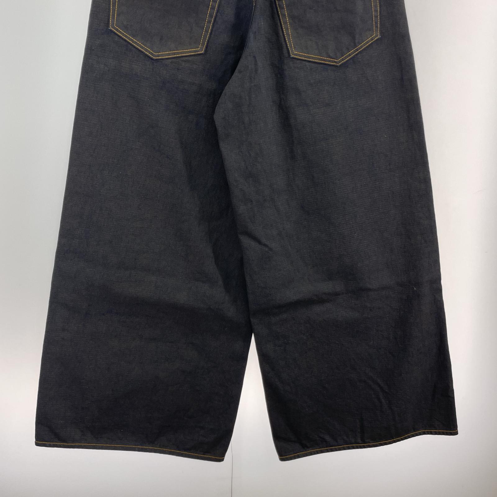 デニムパンツ Sacai BELTEED BAGGY FLAIR DENIM PANTS ベルテッドデニム 2 ブラック×インディゴ 2 ブラック