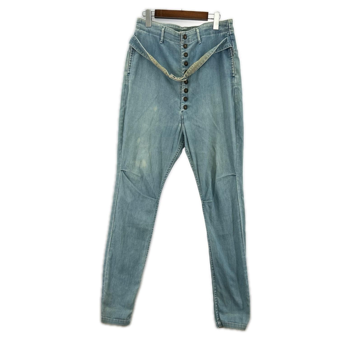 デニムパンツ KAPITAL スナップボタン ベルテッドデニムパンツ サックス