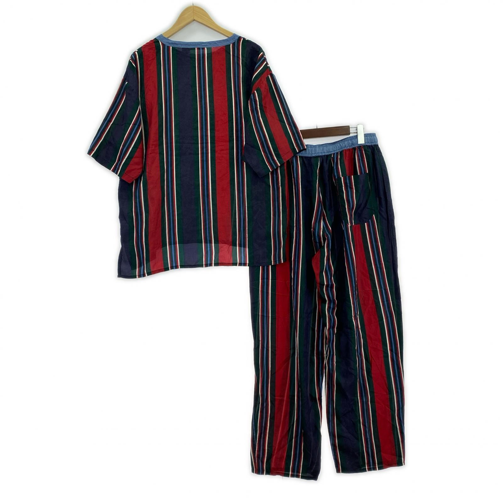 半袖シャツ MAXDECO 90S シルクシャツ セットアップ ストライプ マルチカラー