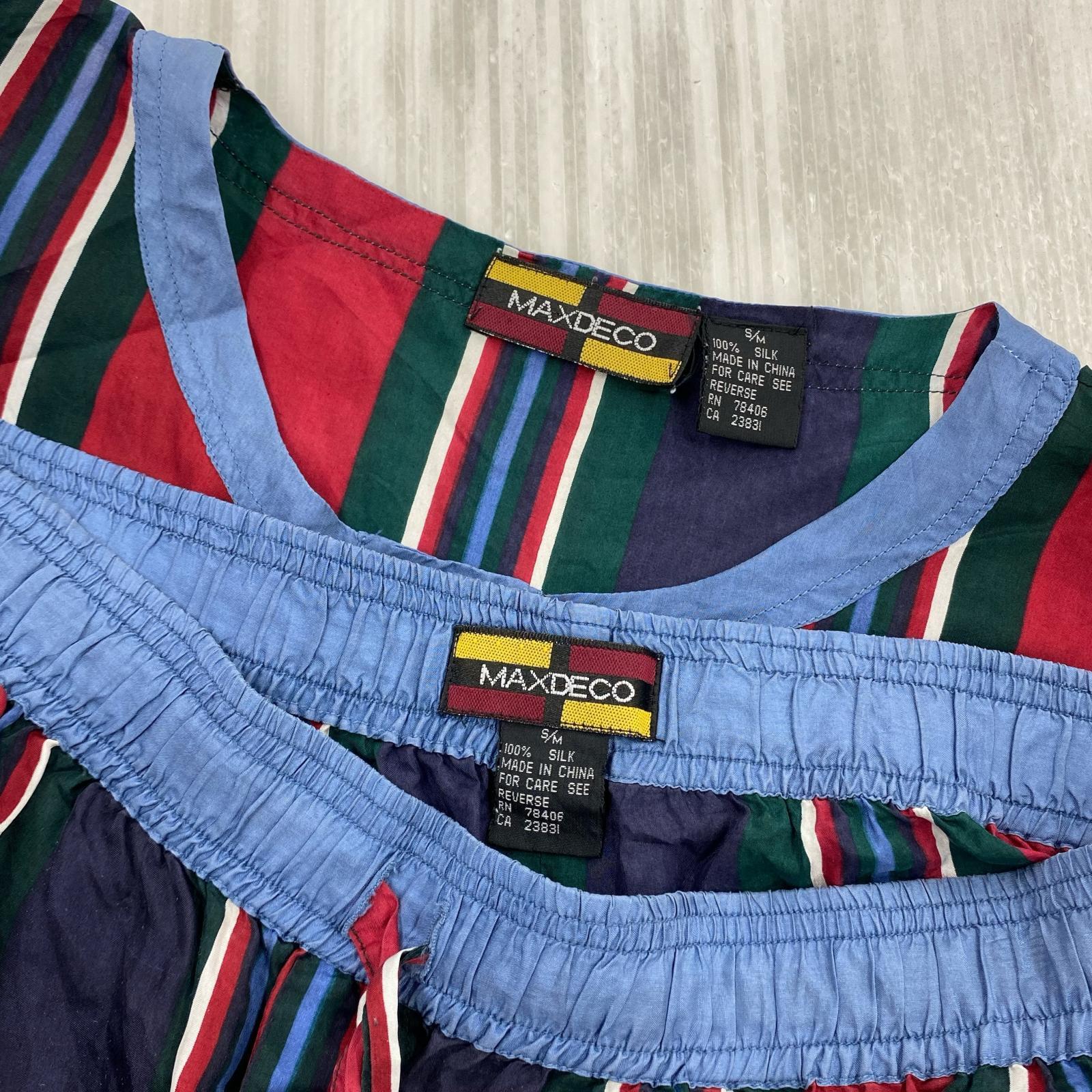 半袖シャツ MAXDECO 90S シルクシャツ セットアップ ストライプ マルチカラー
