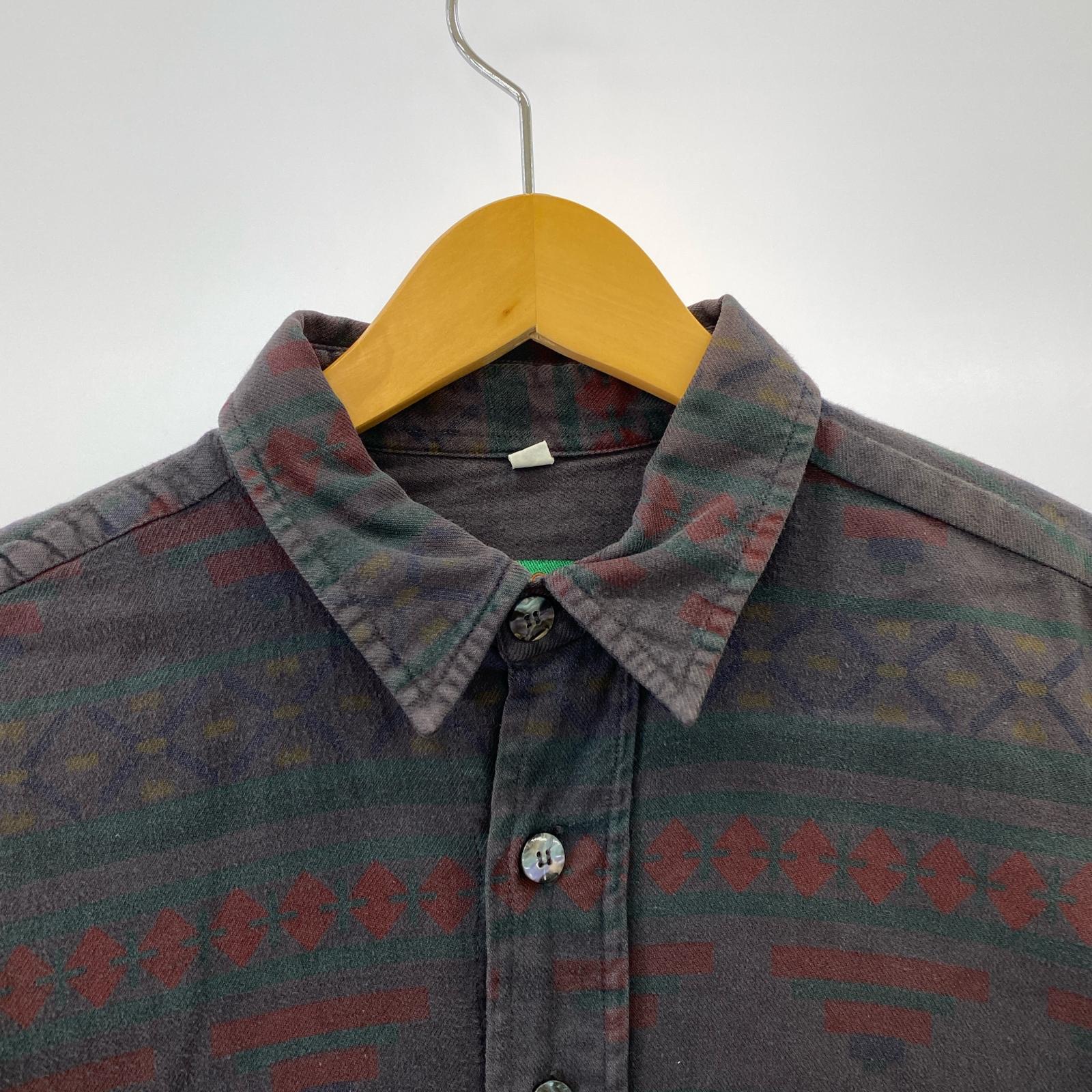 長袖シャツ 80s ネイティングネルシャツ L ブラック