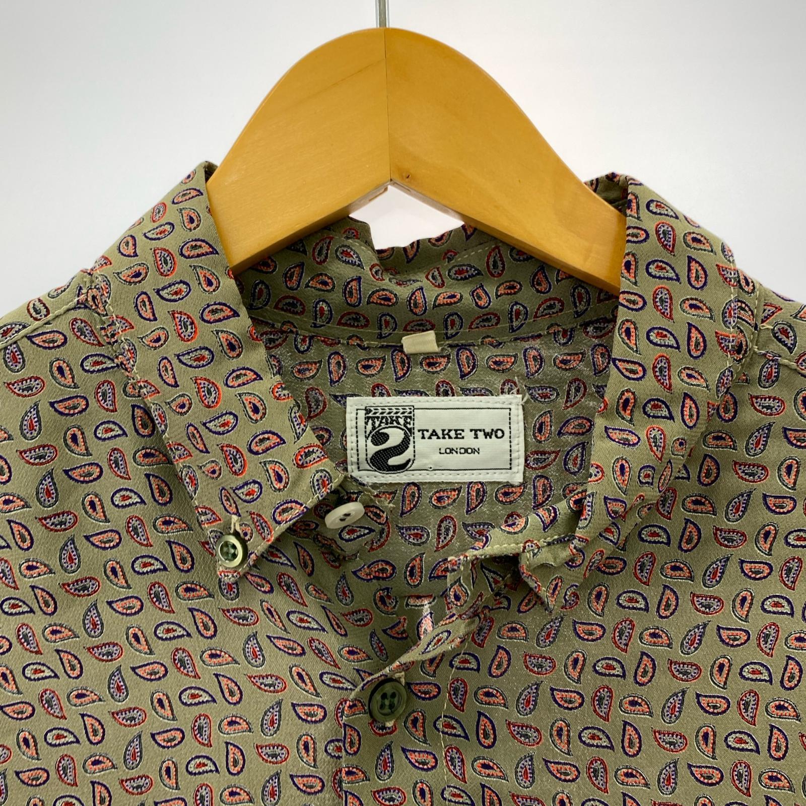 長袖シャツ 70s ペイズリーシャツ 総柄(M) M