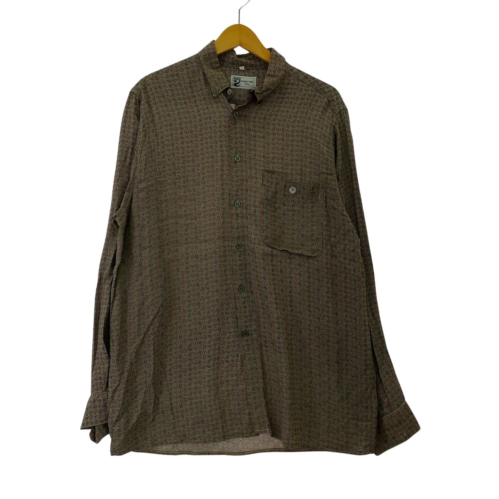 長袖シャツ 70s ペイズリーシャツ 総柄(M) M