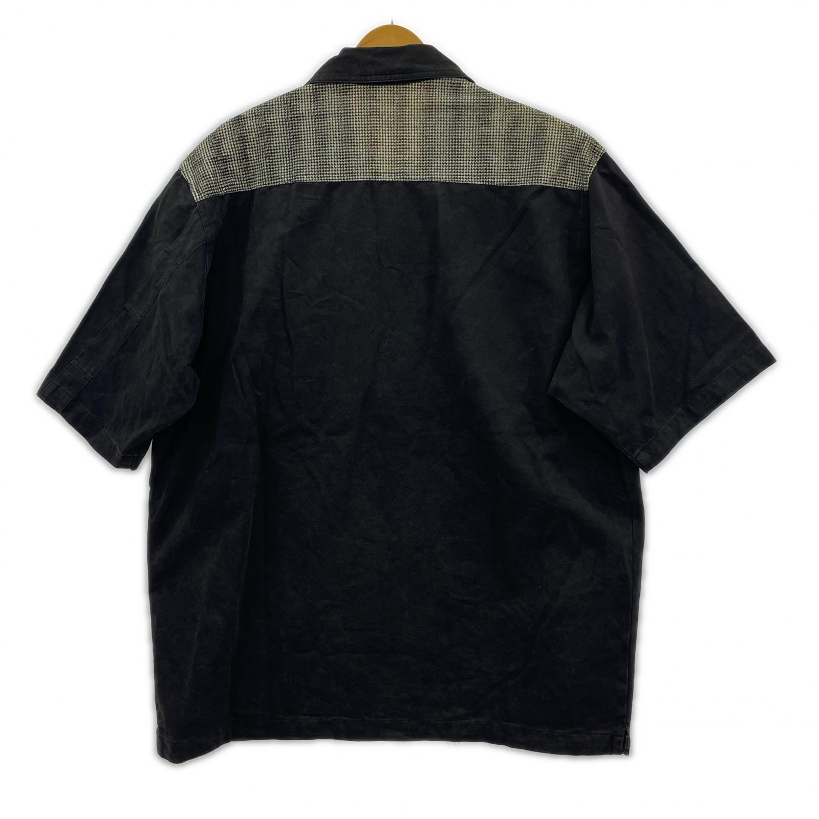 半袖シャツ 80s PlanetX ジップアップ 黒(L) L ブラック