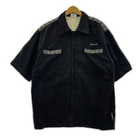 半袖シャツ 80s PlanetX ジップアップ 黒(L) L ブラック