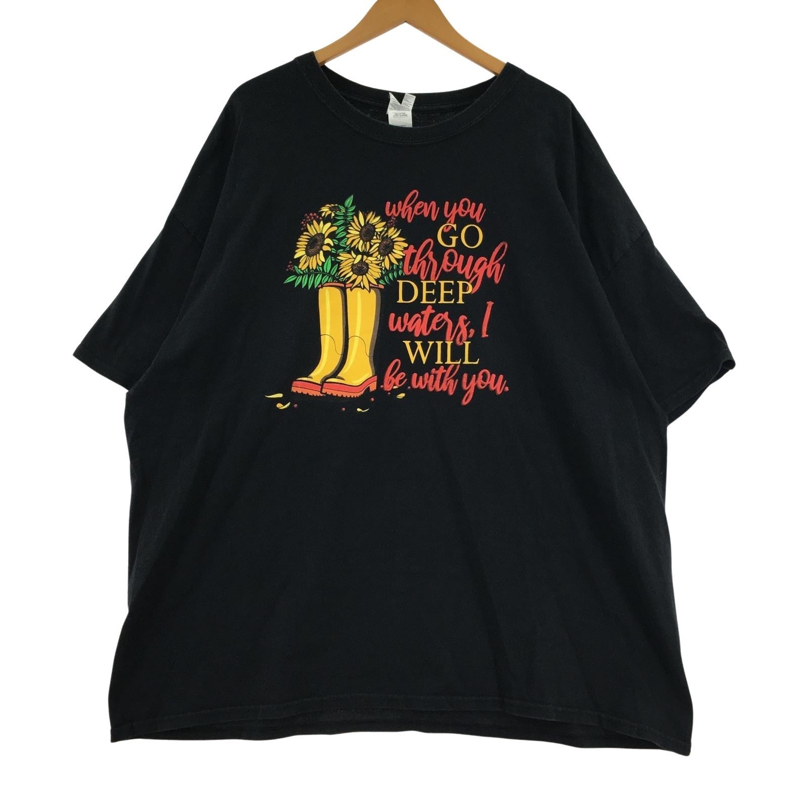 半袖Tシャツ GILDAN サンフラワー 黒 XL ブラック
