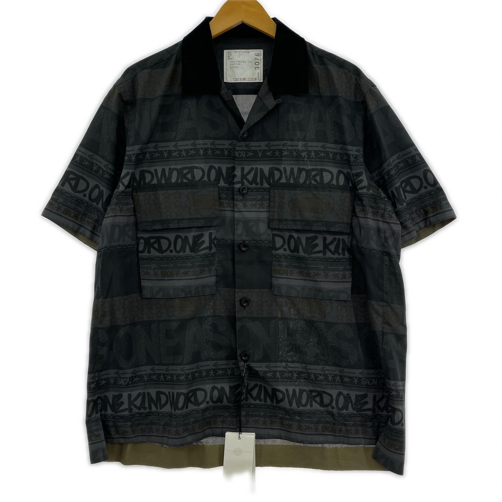 半袖シャツ Sacai 23SS Eric Haze Bandana Print Shirt 23-03076M (1) 1 ブラック